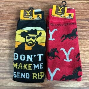 NWT Men’s Yellowstone Rip Horse Crew Socks bundle or 2 size 6-12